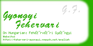 gyongyi fehervari business card